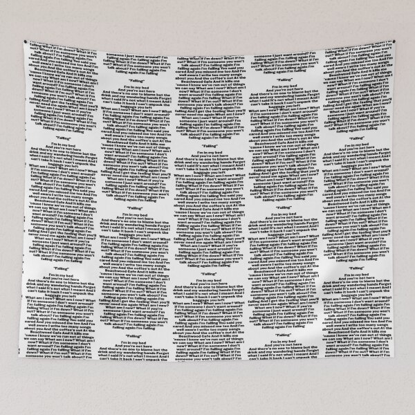 Item preview, all of the lyrics to falling designed and sold by cool stickerz.