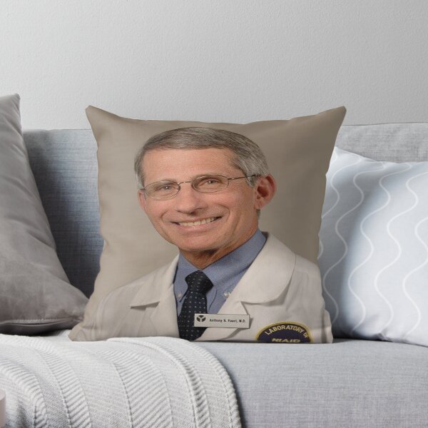dr fauci Funny T-Shirt Throw Pillow