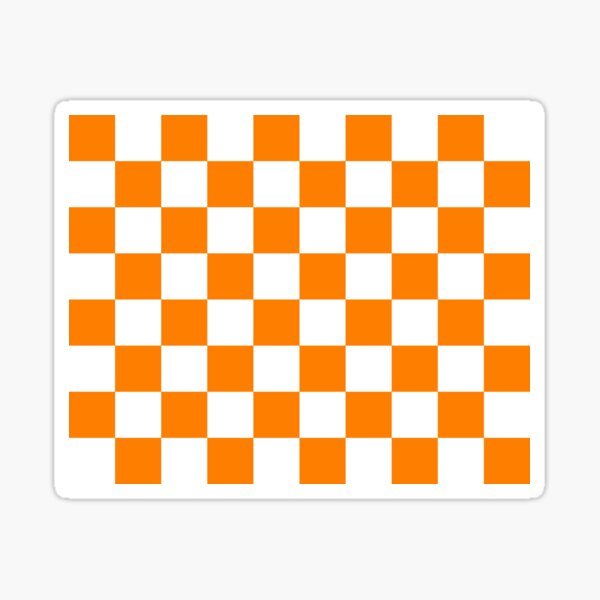 Vista previa del artículo con la obra «Tablero de ajedrez naranja y blanco», diseñado y vendido por Strings  Stan.
