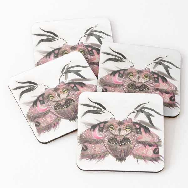 Item preview, Pink Moth Fina Art Assemblage with white background designed and sold by Mutantland.