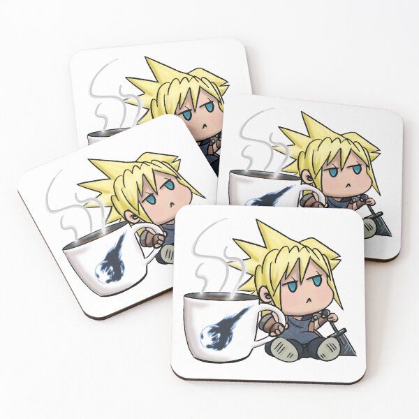 Item preview, Chibi Cloud Coffee Kawaii Final Fantasy 7 Cloud Strife designed and sold by Murrays Designs.