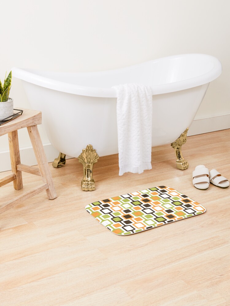 Thumbnail 2 of 6, Bath Mat, Retro Blocks designed and sold by RalphAndArthur.