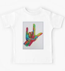 American Sign Language "I LOVE YOU" with a Border Kids Tee