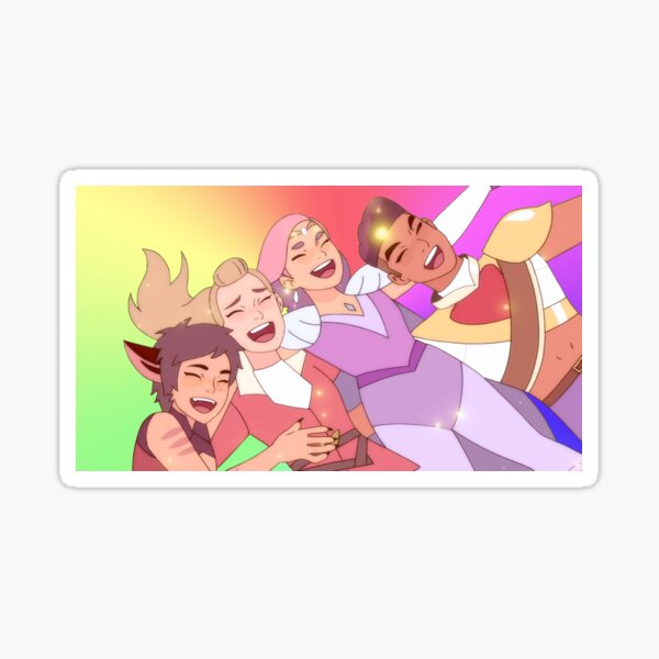 Vista previa del artículo con la obra «El escuadrón de mejores amigos Rainbow She-Ra y las princesas del poder», diseñado y vendido por givejihanagun.