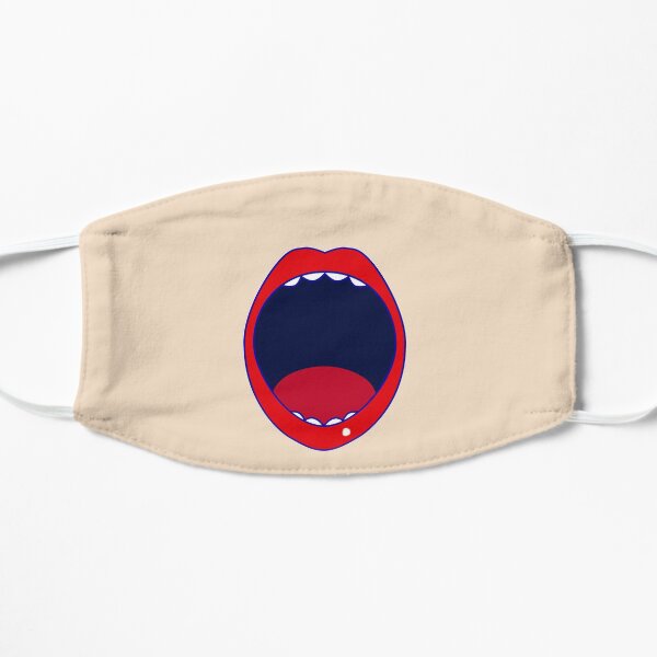 red lips funny mouth screamer Flat Mask