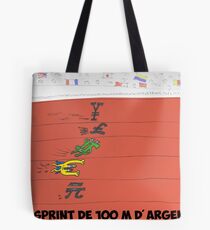 La course de 100 M d'argent Tote Bag
