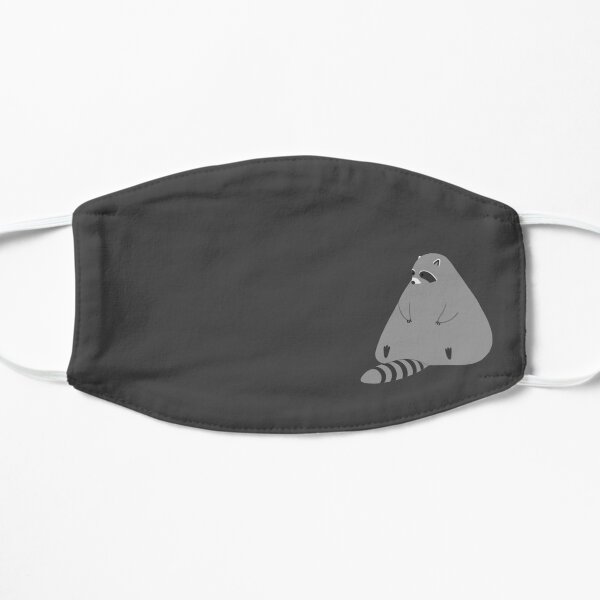 Chubby Melting Raccoon Sitting Flat Mask