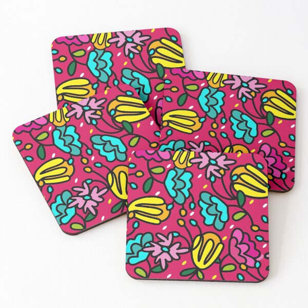 Item preview, Colorful floral print/ pink background designed and sold by micalisv.