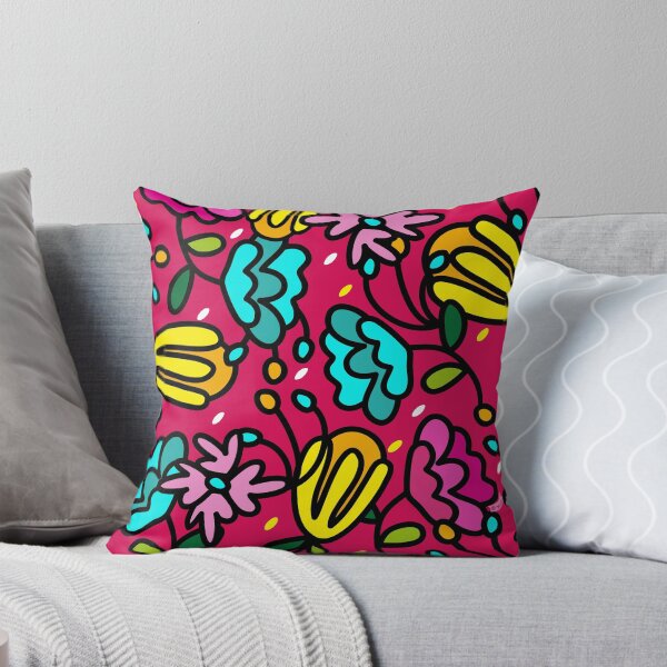 Item preview, Colorful floral print/ pink background designed and sold by micalisv.
