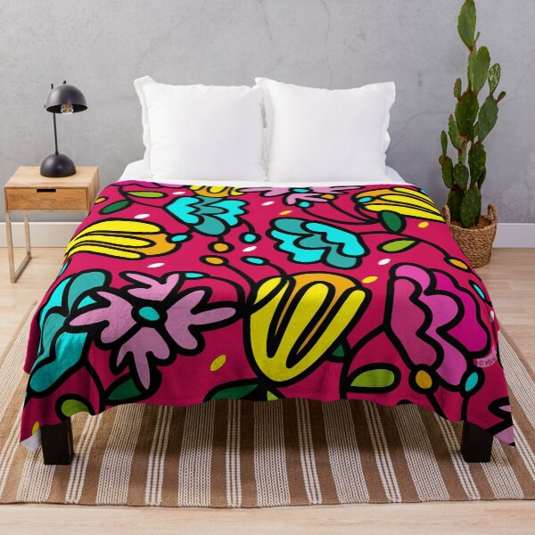 Item preview, Colorful floral print/ pink background designed and sold by micalisv.