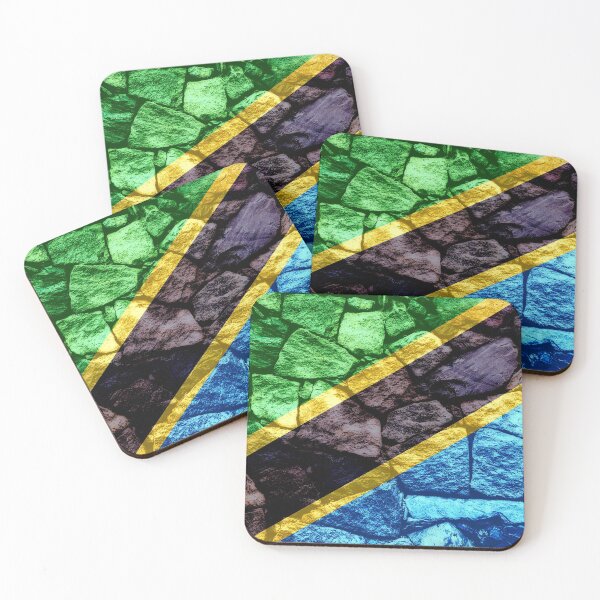 Item preview, Flag of Tanzania Rock Wall Masculine Manly Rugged Textured Flags Rustic For Him designed and sold by Dr-Pen.