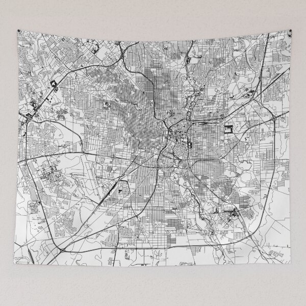 Item preview, San Antonio White Map designed and sold by multiplicitymap.