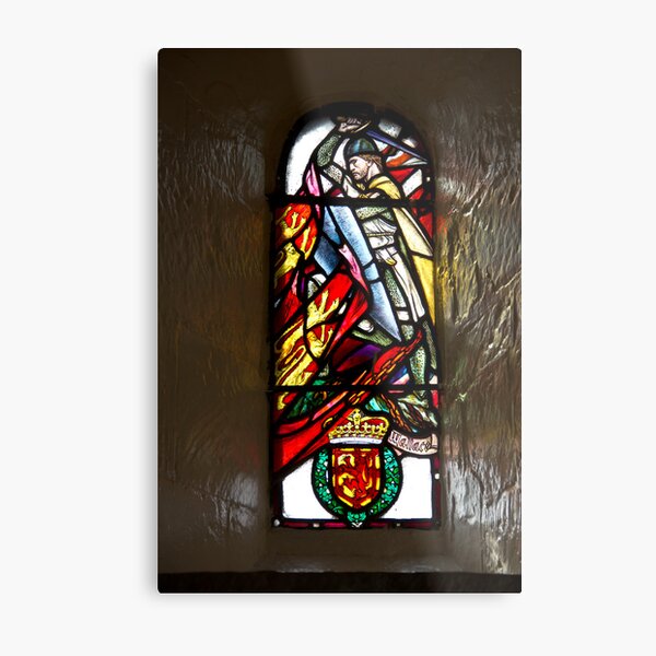 Stained glass window of William Wallace in Edinburgh Castle Metal Print