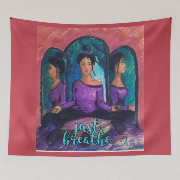 Item preview, Just Breathe designed and sold by Silver Lining Art.