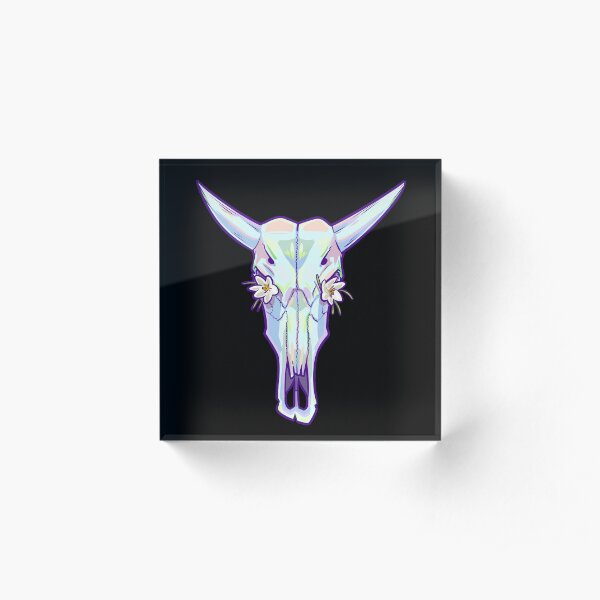 Crocus skull Acrylic Block