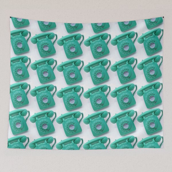 Item preview, Jade green vintage telephone pattern designed and sold by LittleBettyMakes.