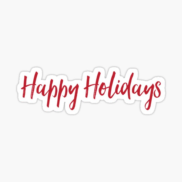 Happy Holidays Red Sticker