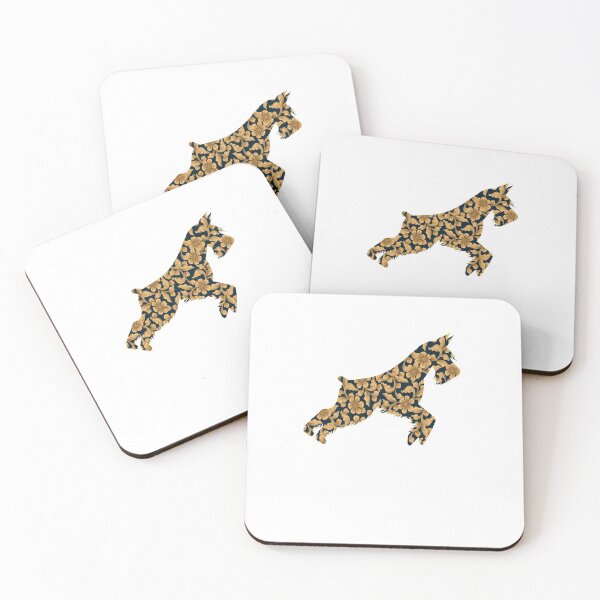 Item preview, Standard Schnauzer dog golden ornamental floral gift designed and sold by alaechamlal.