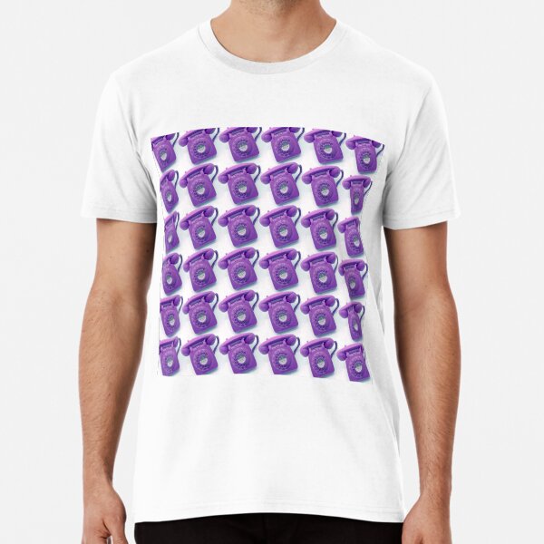 Purple vintage telephone pattern Premium T-Shirt