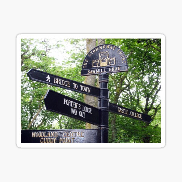 Signpost in English, Stornoway, Isle of Lewis, Scotland Sticker