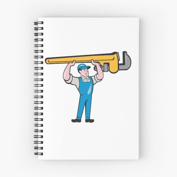 Item preview, Plumber Lifting Monkey Wrench Isolated Cartoon designed and sold by patrimonio.