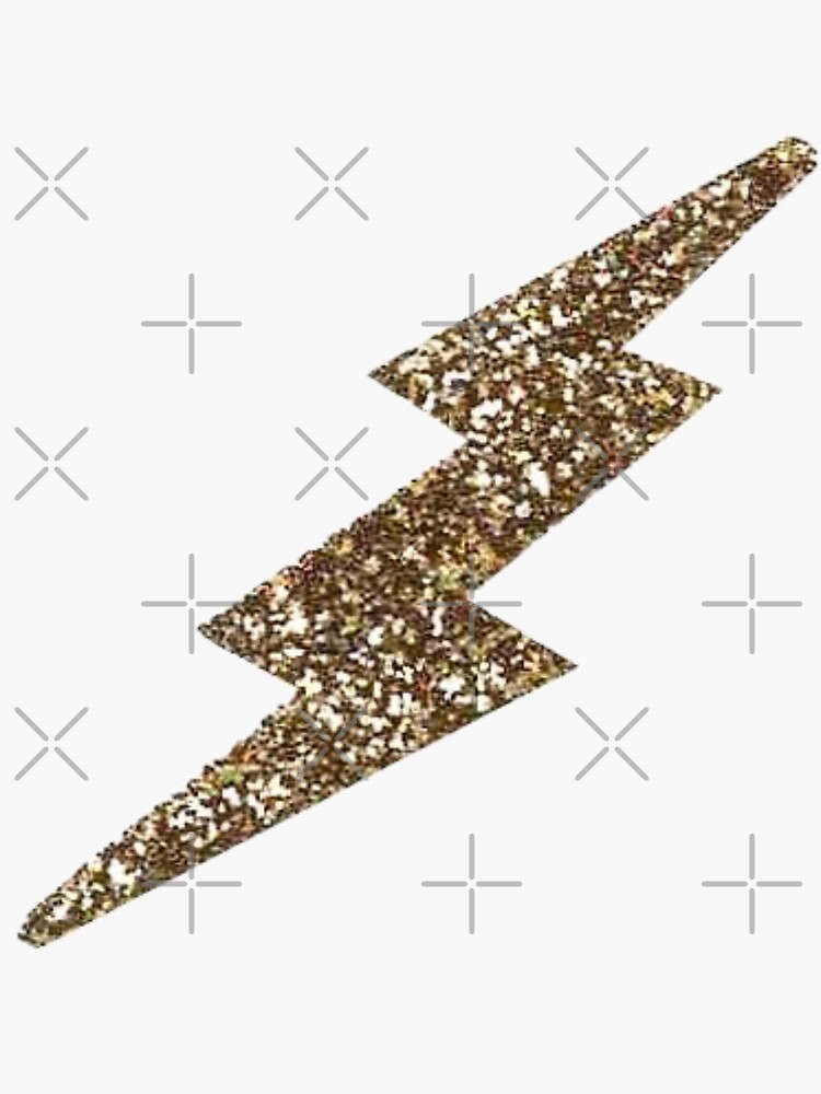 "Gold a Glitter Lightning Bolt" Sticker for Sale by simoneshure Redbubble