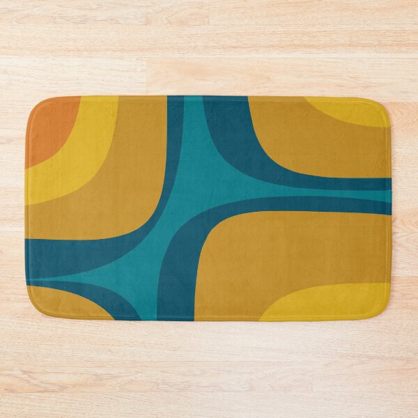 Item preview, Retro Groove Pattern Mustard Teal designed and sold by kierkegaard.