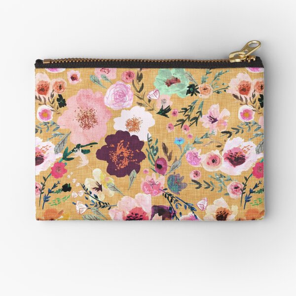 Burst into Bloom (mustard gold) Zipper Pouch