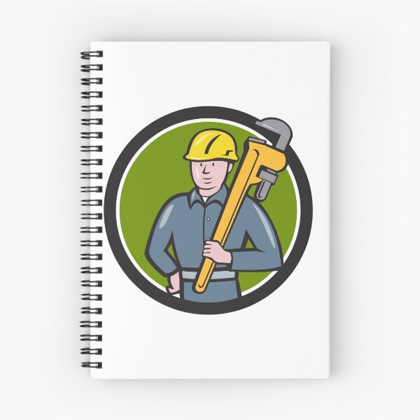 Item preview, Plumber Holding Wrench Circle Cartoon designed and sold by patrimonio.