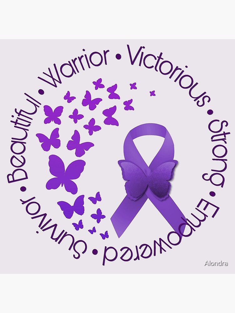 "Purple Ribbon with Butterflies" Poster for Sale by Alondra Redbubble