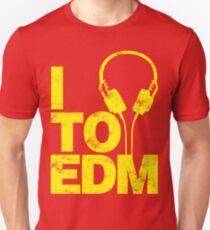 I Listen to EDM (yellow) Unisex T-Shirt