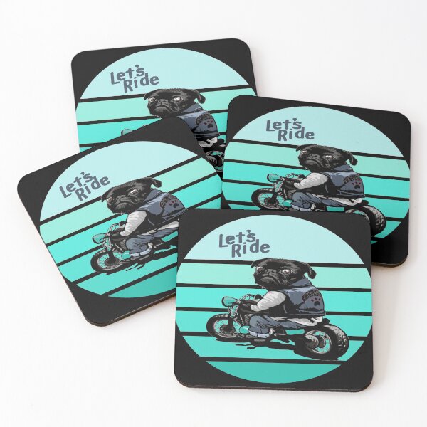 Item preview, black pug motorcycle design designed and sold by kedesign1.