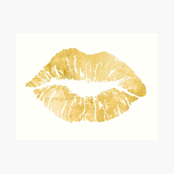 Gold Lips Art Print