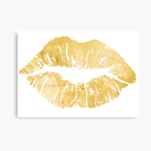 Gold Lips Canvas Print