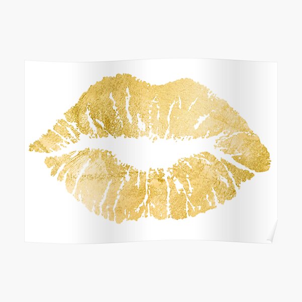 Gold Lips Poster