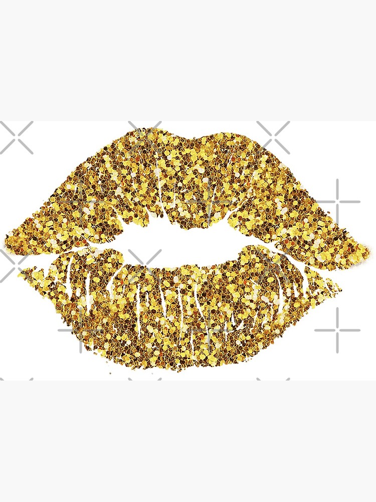 Gold Glitter Lips Canvas Print For Sale By Myheadisaprison Redbubble