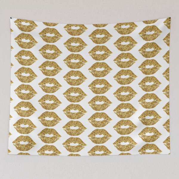 Item preview, gold glitter lips designed and sold by myheadisaprison.