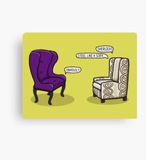 Consulting Armchair and Army Upholstery Canvas Print