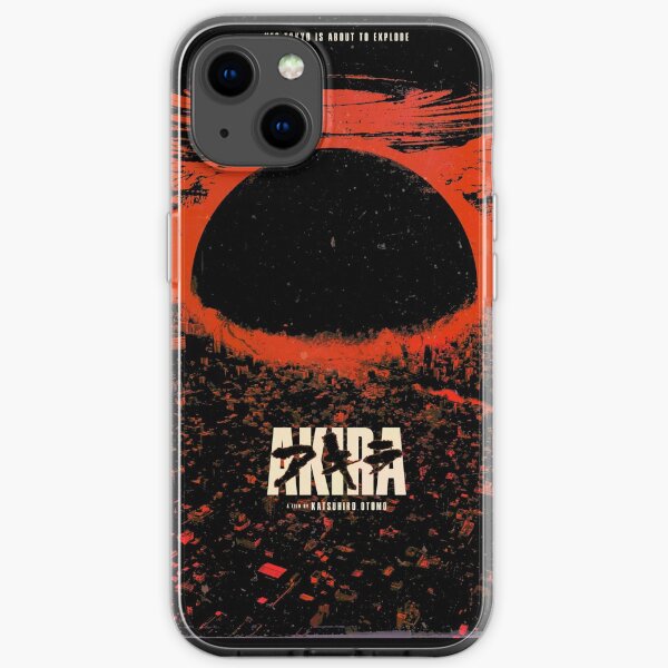 Akira cyberpunk city explosion transparent Coque souple iPhone