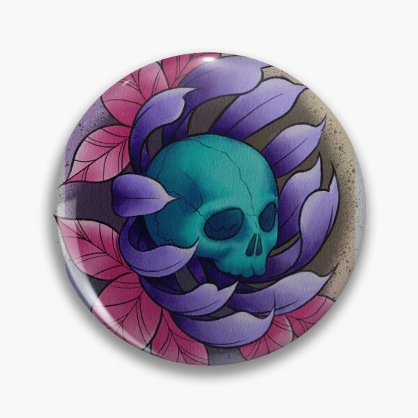 Item preview, Skull + Chrysanthemum designed and sold by LeilaD.