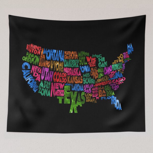 Item preview, States of United States Typographic Map designed and sold by A Deniz Akerman.