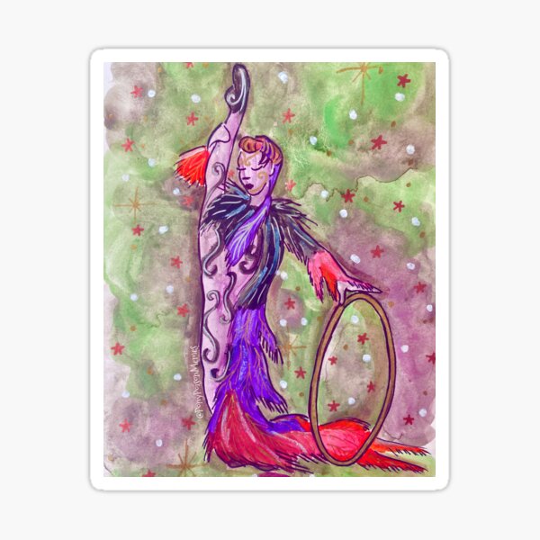 Item preview, Circus Hula Hoop Artist Watercolor designed and sold by PonyPoison.
