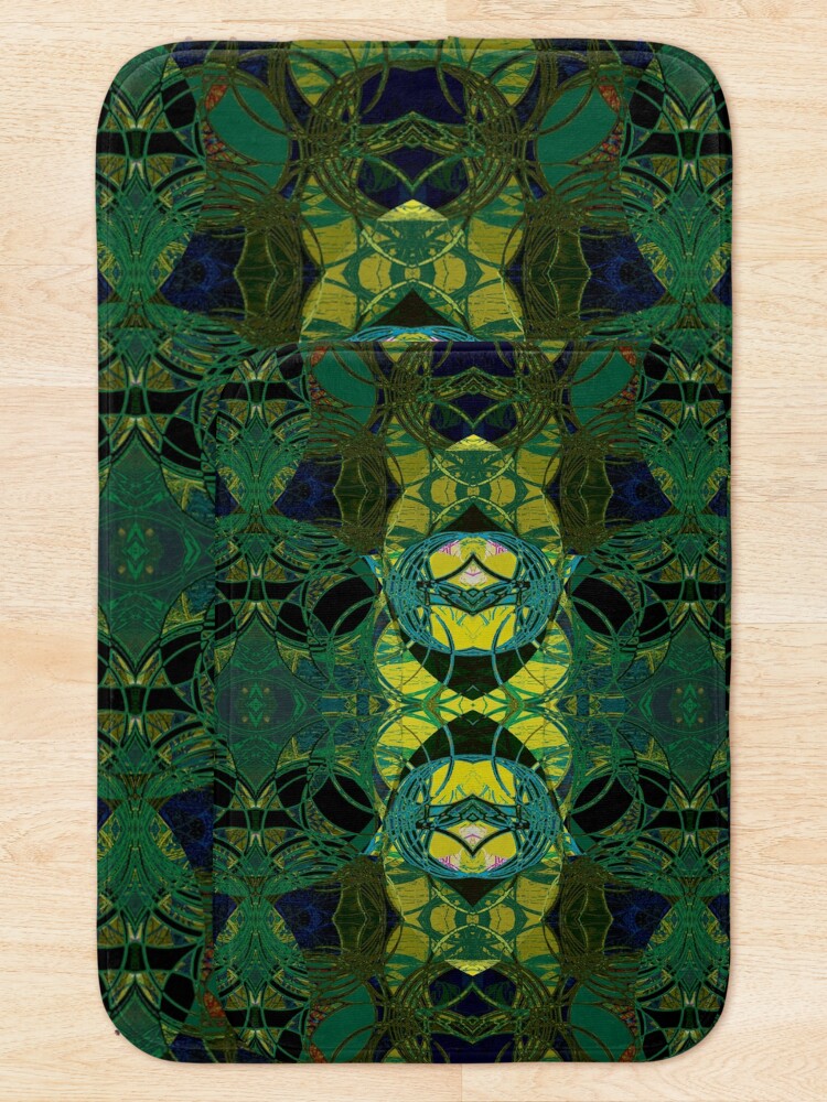 Alternate view of The Coronation- Yellow and Green Art Deco Bath Mat
