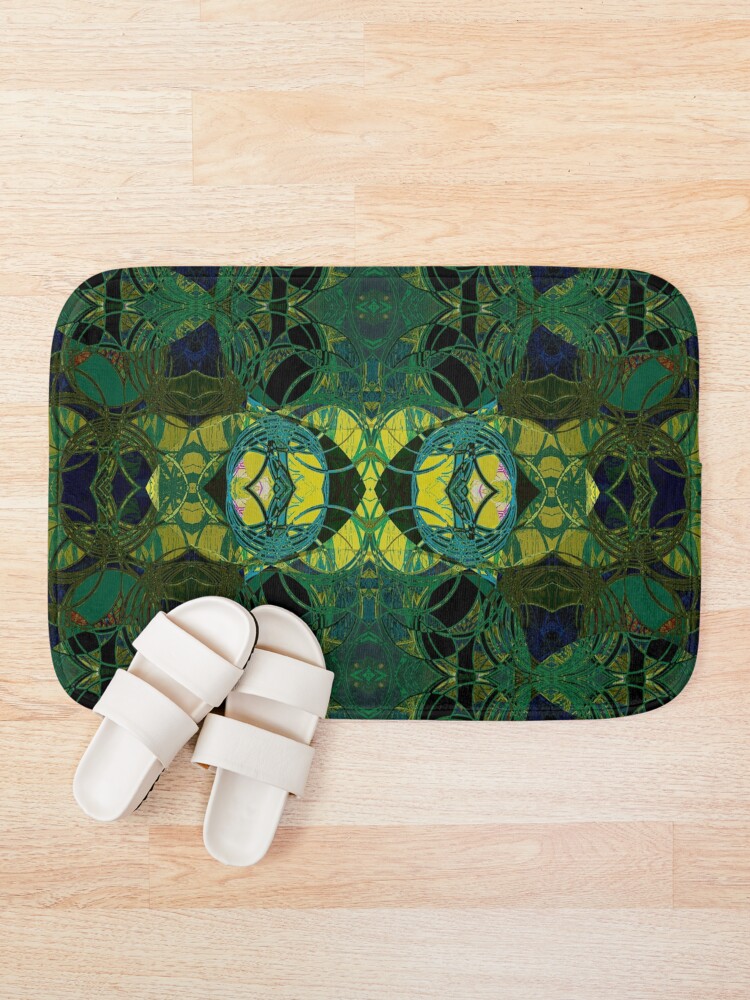 Alternate view of The Coronation- Yellow and Green Art Deco Bath Mat