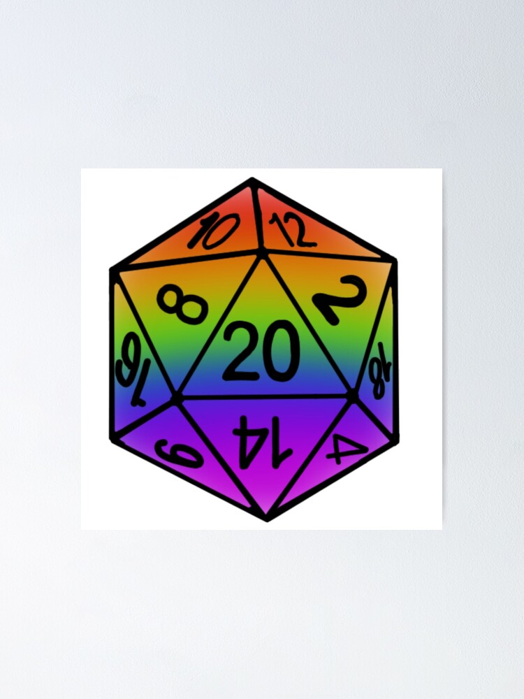 “Rainbow DND dice” Poster by enchantededits | Redbubble