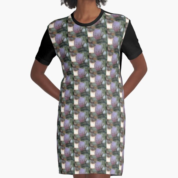 Pink Lady Slipper Flower And Friend Graphic T-Shirt Dress