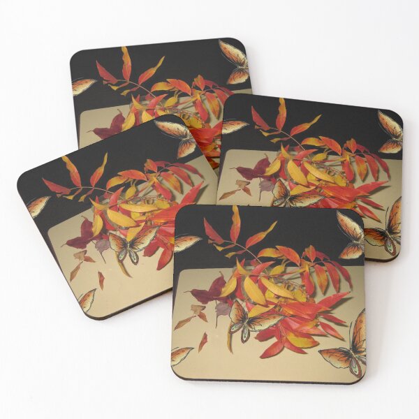 Item preview, Autumn leaves and butterflies. designed and sold by MarilynBaldey7.