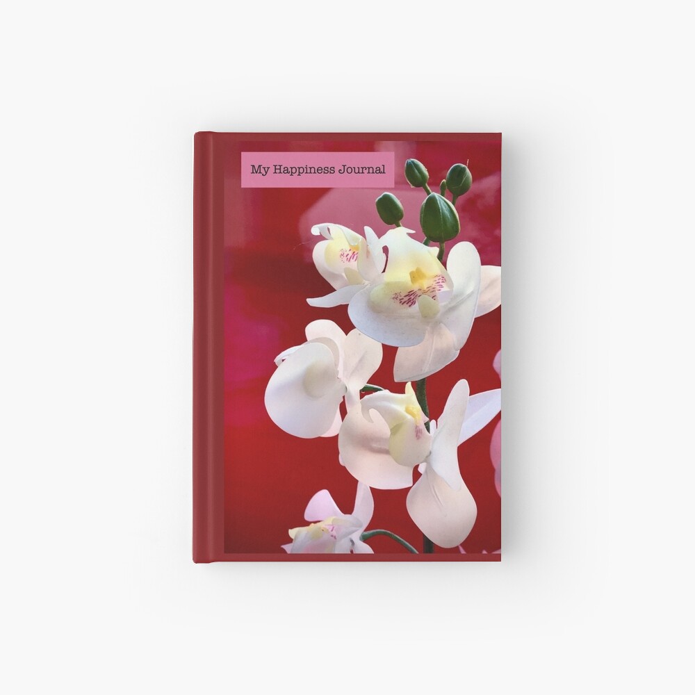 Happiness Journal White Orchids Hardcover Journal