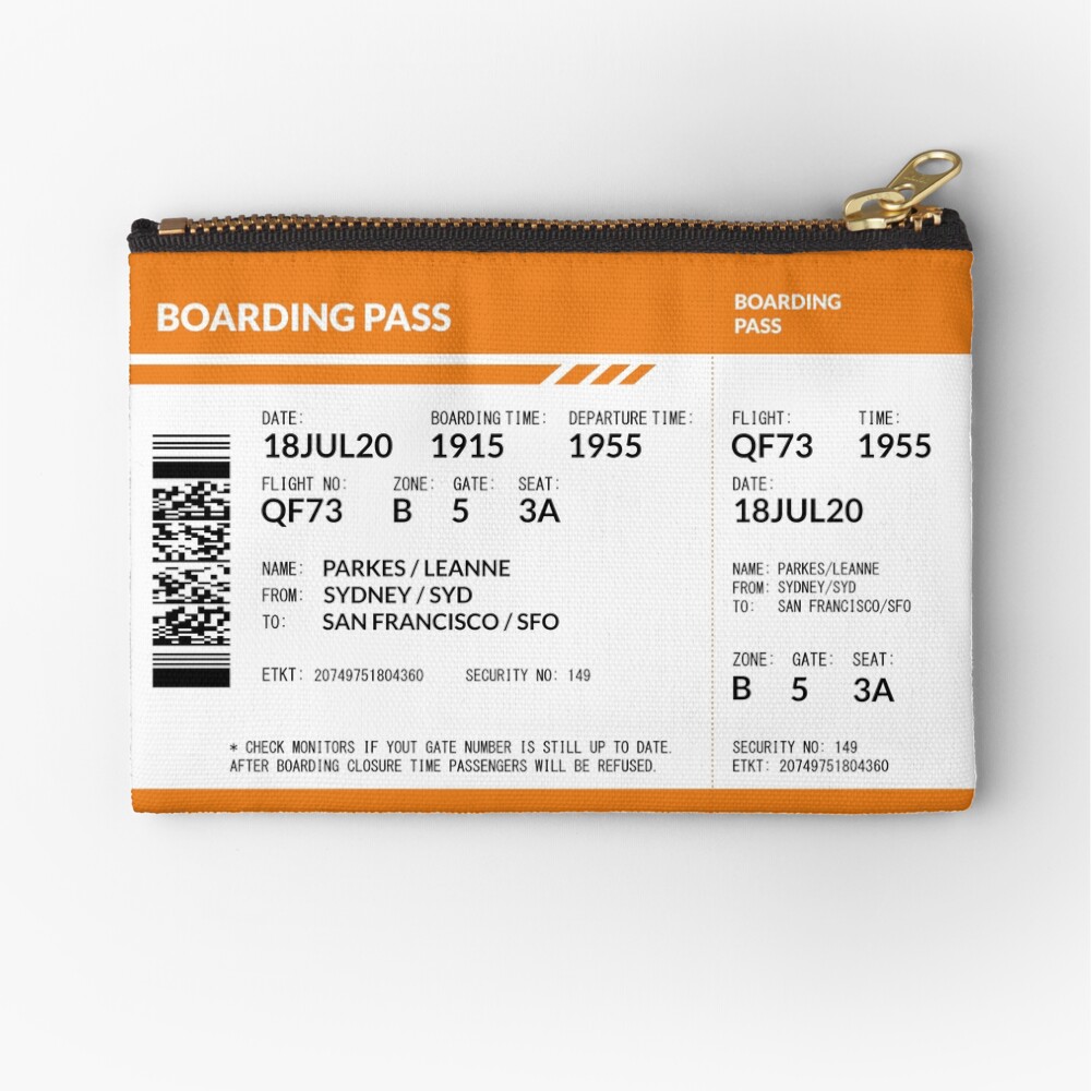 Boarding Pass 6480x4349 LAP Zipper Pouch
