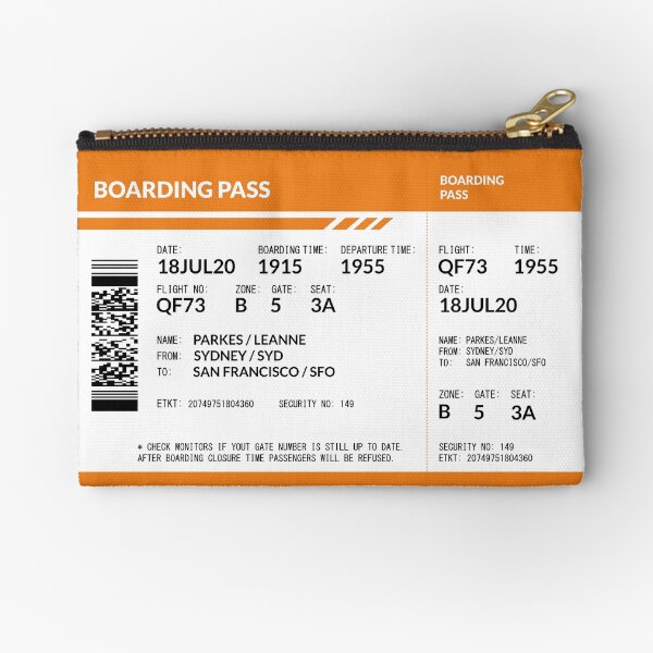 Boarding Pass 6480x4349 LAP Zipper Pouch